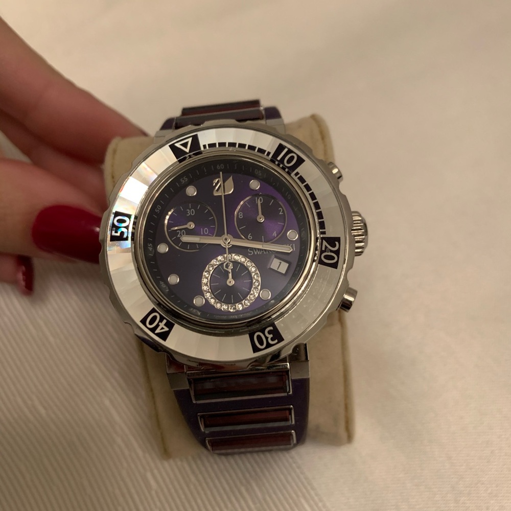 PURPLE SWAROVSKI WATCH